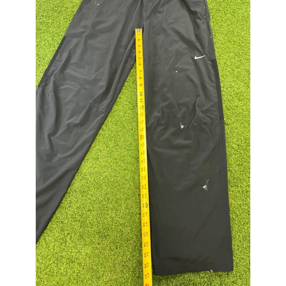 Nike Dri-FIT Mens Black Track Pants Large Ankle Zip Athletic Paint Splatter - Picture 8 of 9